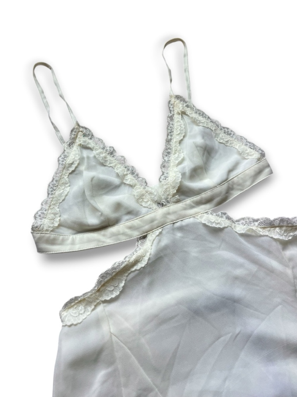NWT White Fox Boutique Polar Opposite Off White Lace Trim Cutout Mini Dress - Picture 4 of 13